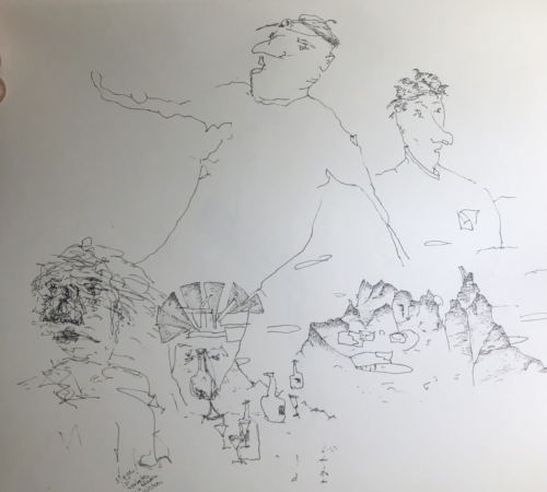 Im Gebirge, 2021, ca. 25/30 cm,Tusche auf Papier, CHF 200